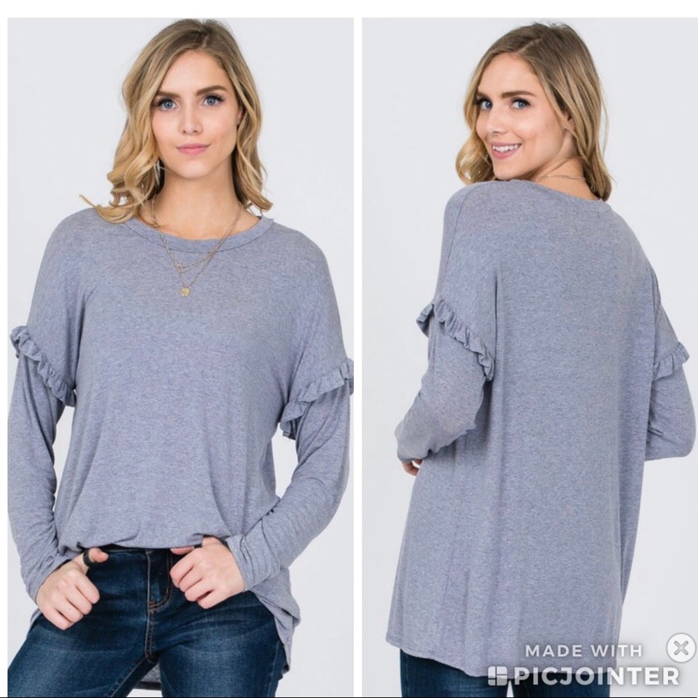 Ruffle sleeve tee